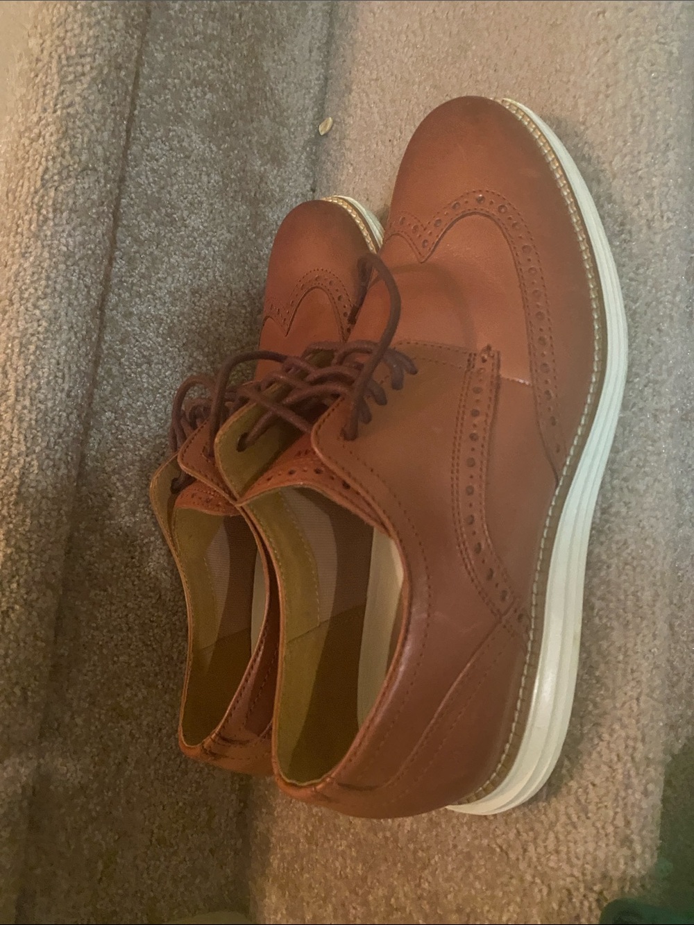 Cole Haan Men's Tan Wingtip Oxfords